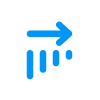 Upward trending bars with a right-pointing arrow icon.