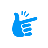 Pointing hand icon indicating selection or action.