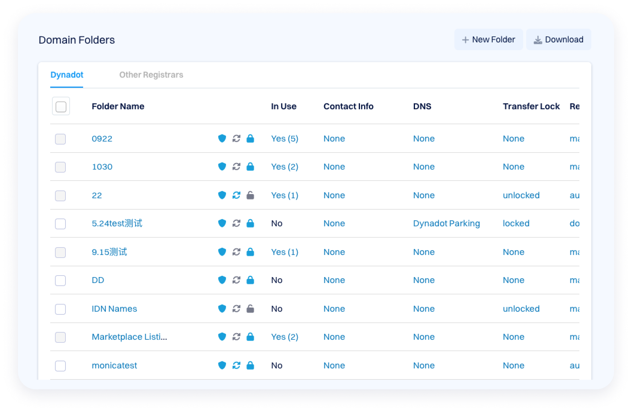 Screenshot of a contact records page showing a list of contact names, addresses, and phone numbers.
