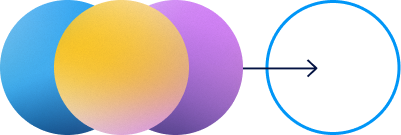circles moving backwards to signify returning a domain