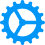 A gear with a circular outline, symbolizing settings or management tools.