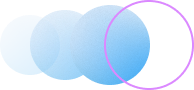 three blue circles moving into place