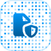 Blue document icon with a shield overlay, symbolizing protected files, secure data handling, and enhanced website security.