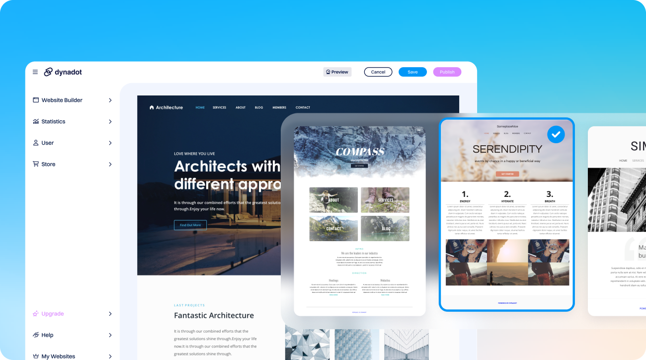 website builder visual