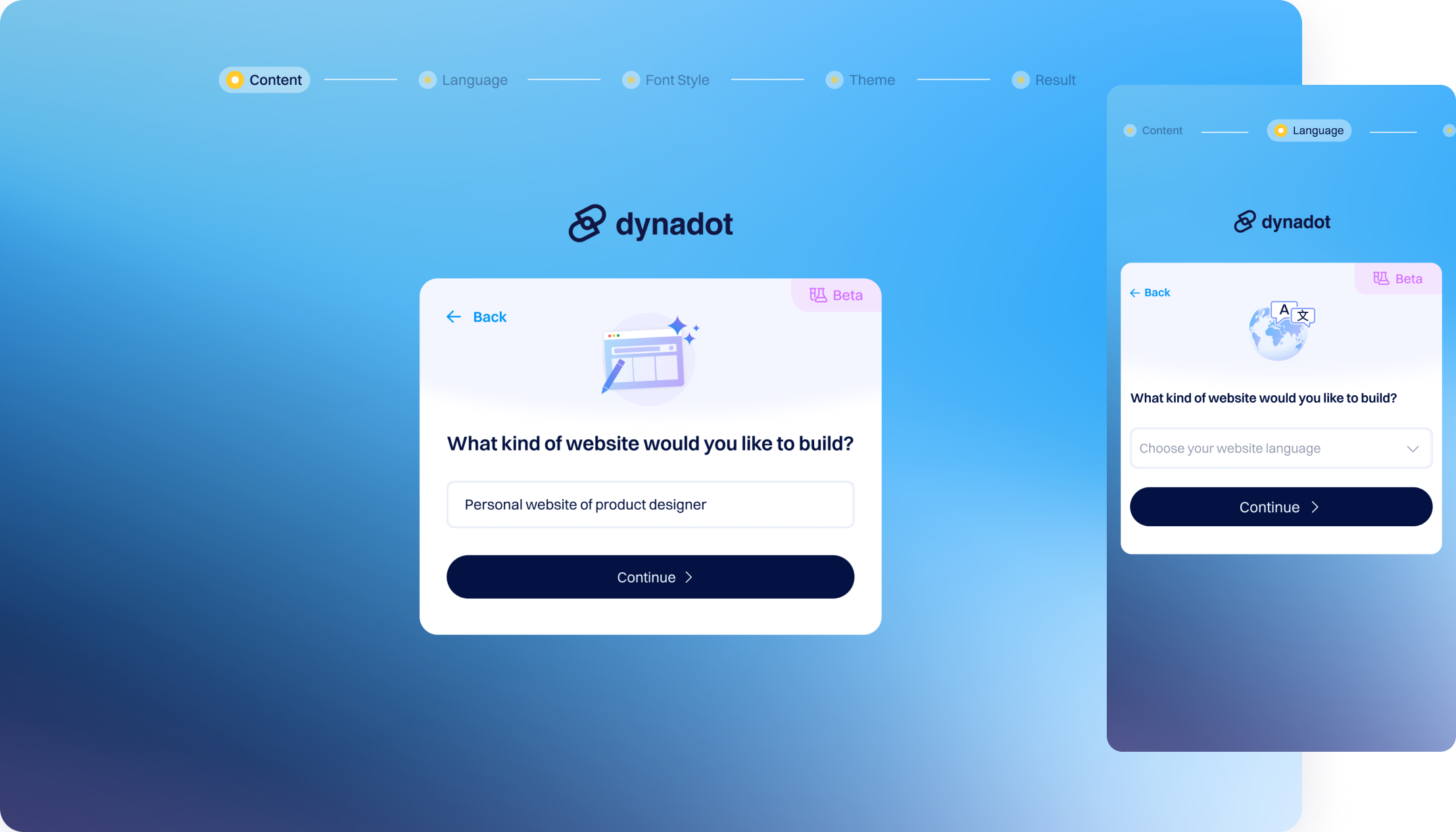 AI generate website